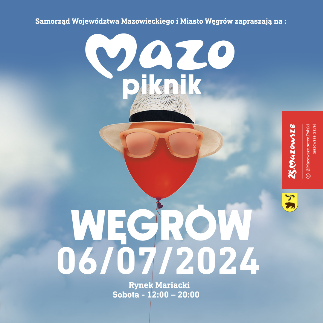 Plakat promocyjny MAZOpiknik w Węgrowie